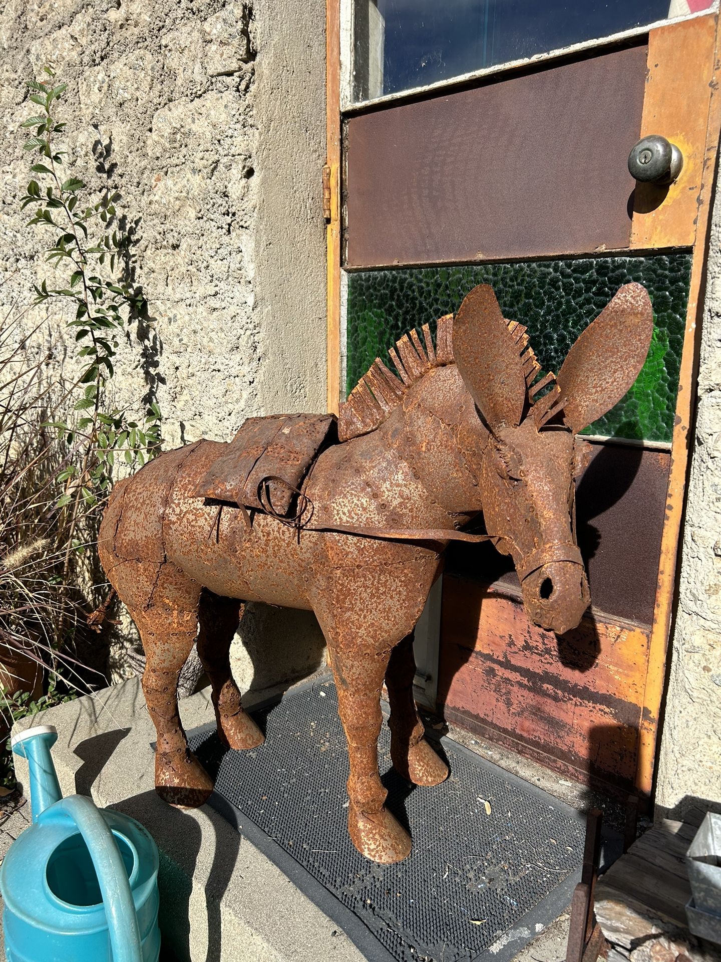 Metal Donkey Yard Home Garden Decor Ornament