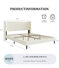 New Queen bed frame with new mattress included $400 / Delivery available/ Hablo español 