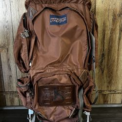 Vintage Jansport Metal Frame Backpack Brown Hiking 
