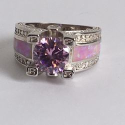 NEW WOMENS SILVER TONE RHINESTONE RING SIZE 5