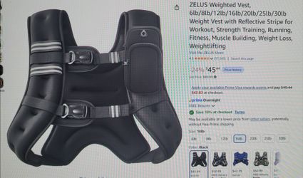 New! Black Zelus 16 pounds Weight Vest
