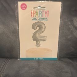 New In Package Unique Party Air Filled Silver Number 2 Cake Topper Balloon Party Decoration