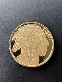 Copy 2012 US Buffalo Indian Head Gold Plated Coin Copy In Plastic Case