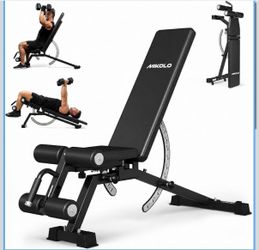 1200LB Weight Bench, Adjustable Workout Bench with Detachable Leg Support, Vertical Storage Space-Saving Exercise Bench for Home Gym, Incline Flat Dec