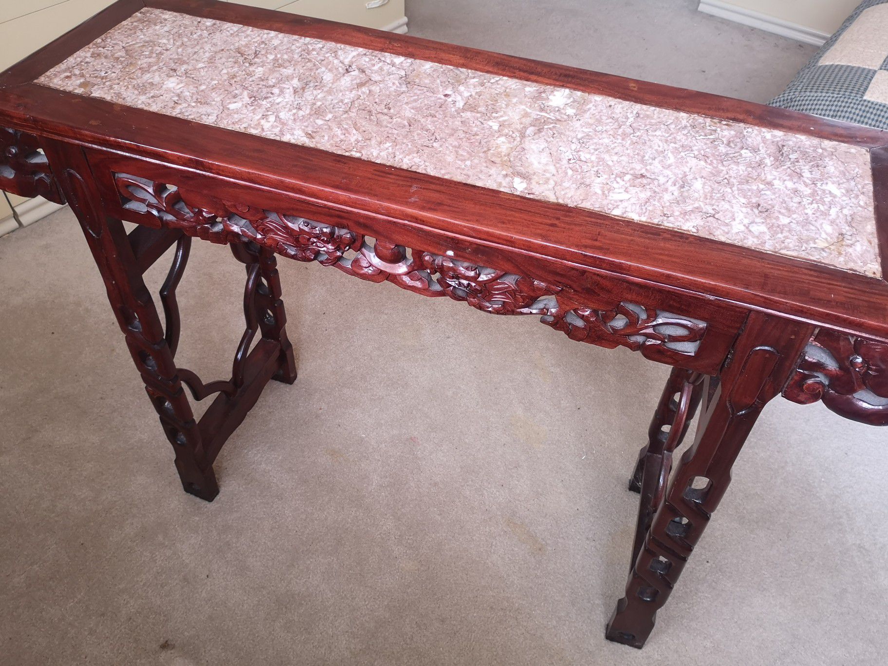 antique chinese altar table with marble