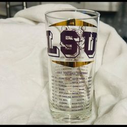 Vintage LSU 1965 Beer  Schedule Glass Great Shape Like New