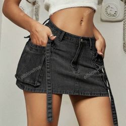 SHEIN Black Jean Skirt 