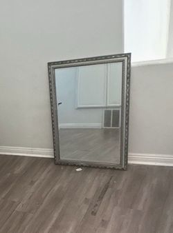 Large Wall Mirror with Silver Frame