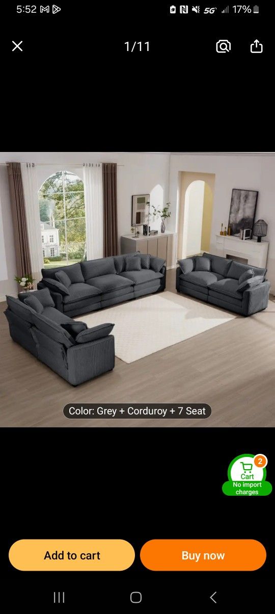Grey Couch (Complete Set)‼️‼️