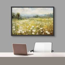 Vibrant Wildflowers Framed Canvas Print
