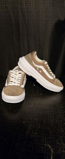 Vans Old Skool Overt CC Walnut White Fashion Sneakers Women's Size 8.5