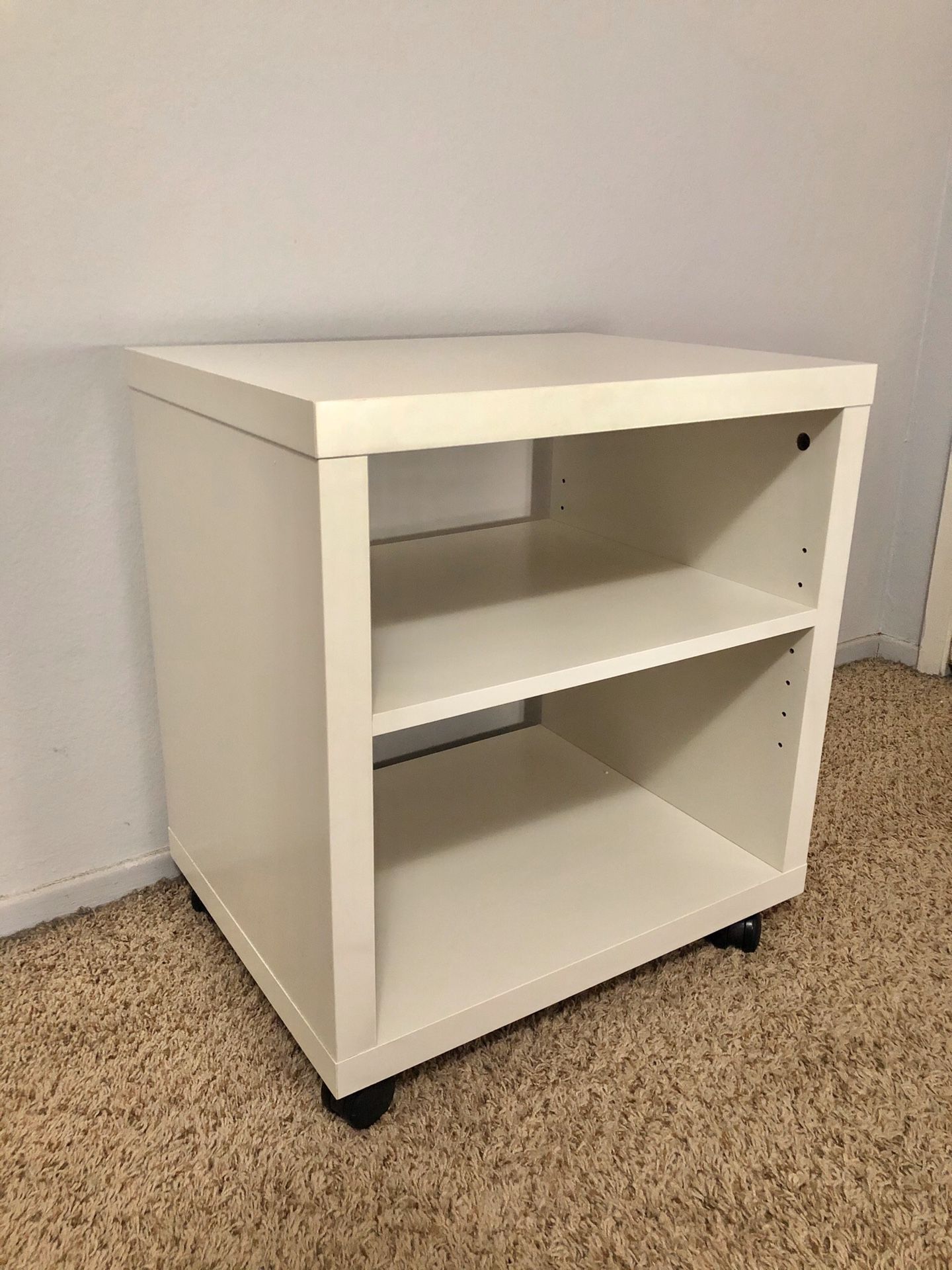 White Acccent Side Stand Entertainment Center Table Cart