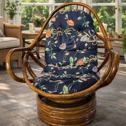 Rattan Wicker Swivel Rocking Chair