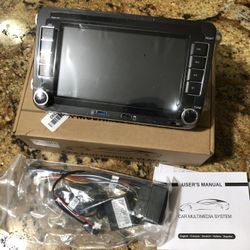 Double din Car Stereo Compatible with Wireless Carplay Android Auto with 7 inch Bluetooth/FM/AM Radio/USB/High Power Car Radio for VW Golf 5 6 Passat 