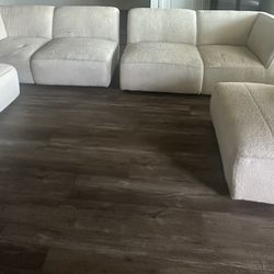 Cream Boucle 4 Piece Sofa