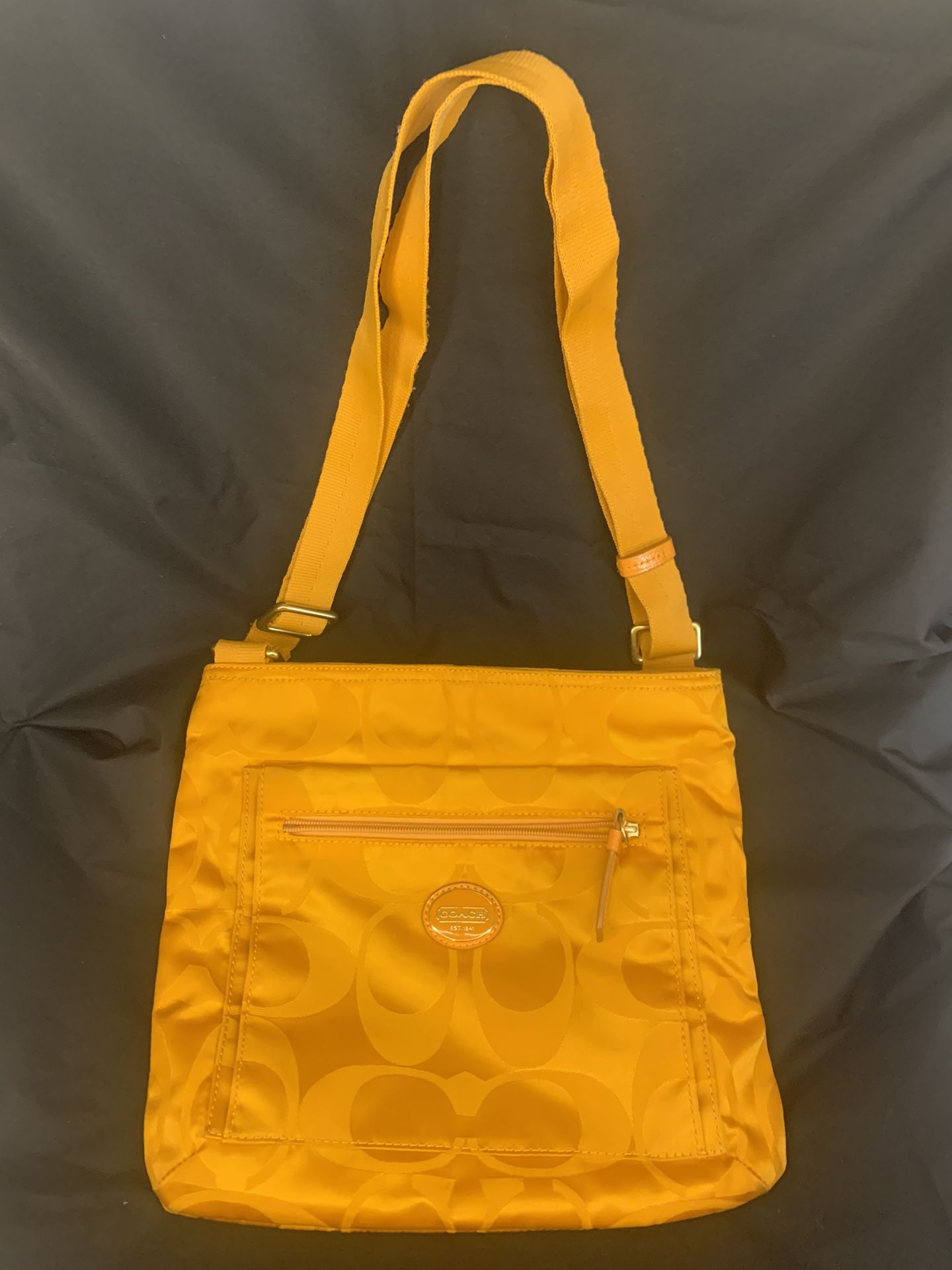 Coach Getaway Signature Nylon Crossbody File Bag orange