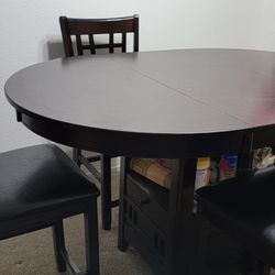 High Top Dining Table Set With 4 Chairs