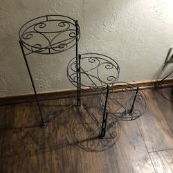 Vintage 3-tiered Wrought Iron Plant Stand