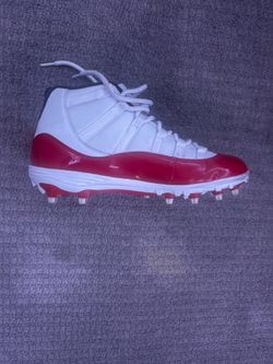 Red gym Jordan 11 cleats