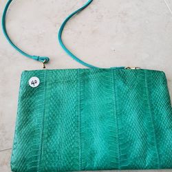 Green Snakeskin Look Clemente Purse 