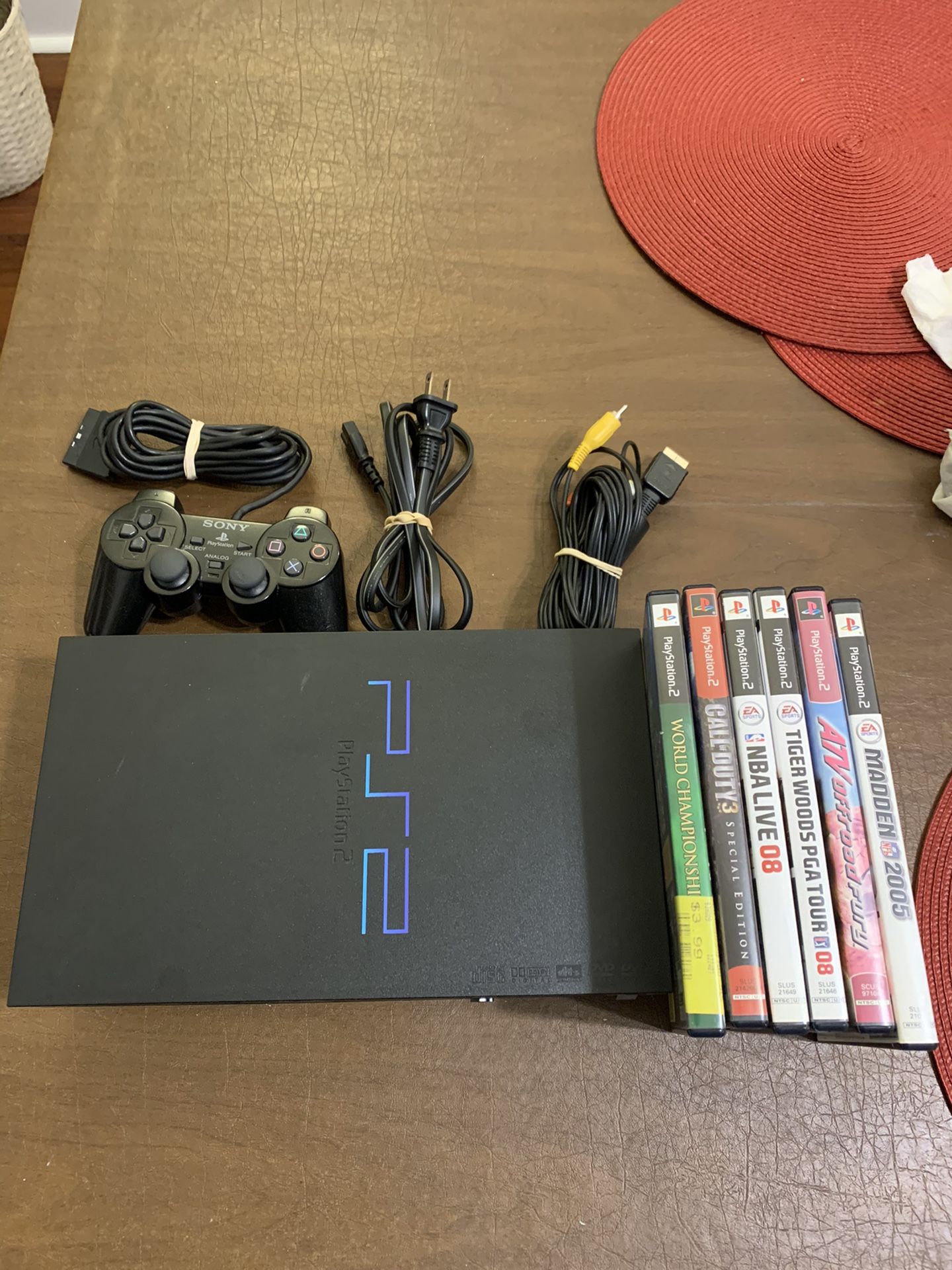 ps2 sony playstation 2 + 6 games bundle