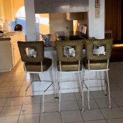 3 Bar Stools Metal 