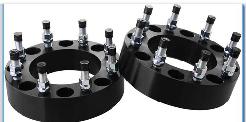 2PK 8x7.1" Wheel Spacers, 130mm Centric Hub Bore, M14x1.5 Studs Thread, 2 inches Thickness For Chevy Silverado 2-2018, Silverado 2500 HD 3500 