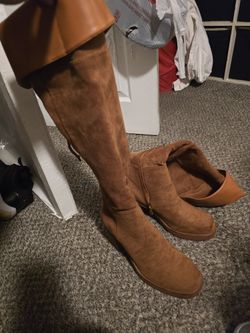 Brown Suede Knee High Boots Size 10