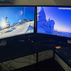 Dual Samsung curved monitors