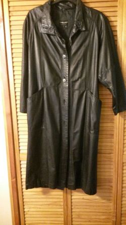 Long soft leather coat