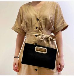 Top Handle Faux Suede Clutch