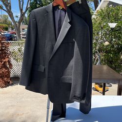 Charcoal Suit - Coat And Pants 100% Wool