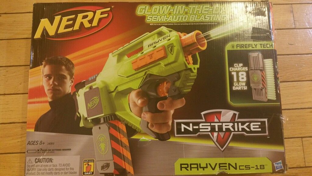 Nerf N-Strike Rayven CS-18 Glow in the Dark Semiautomatic