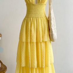 Yellow Halter Dress 