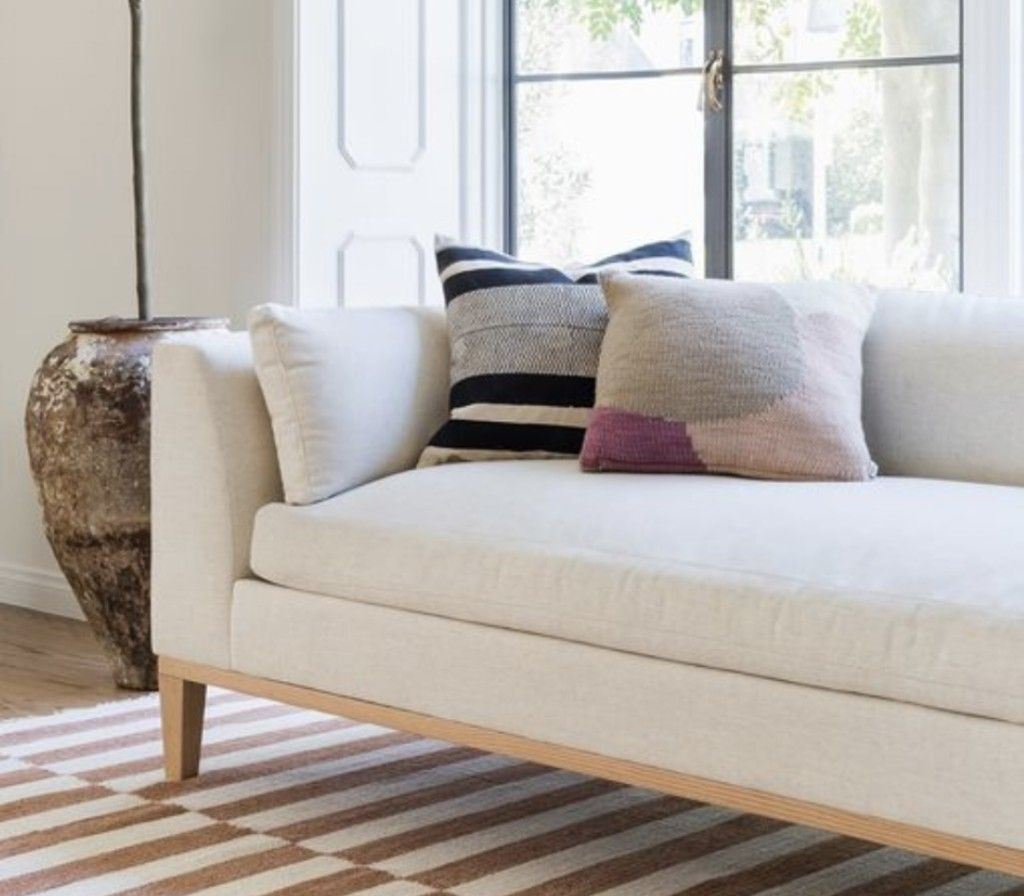 Sofa Couch, Lulu & Georgia Charleston, Ivory , 7 Feet Wide