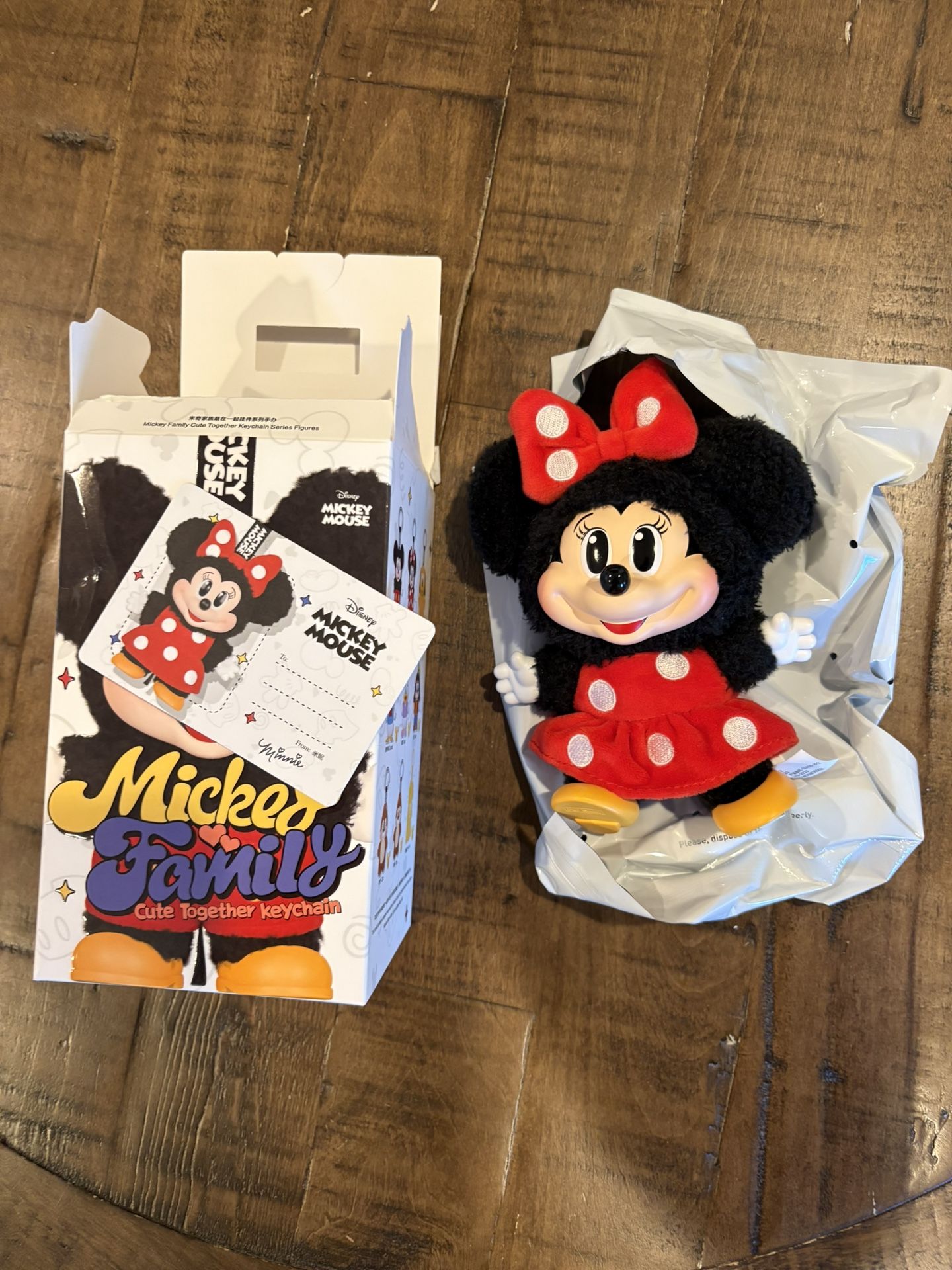 Pop Mart Disney Mickey Family Together Series Minnie Plush Keychain