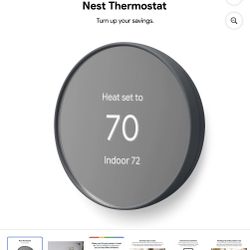 GoogleNest Thermostat Wi-Fi Programable Thermostat - Charcoal GA02081