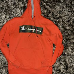 Mens Orange Hoodie Sweatshirt Large Champion SHIPPING ONLY hit buy now 