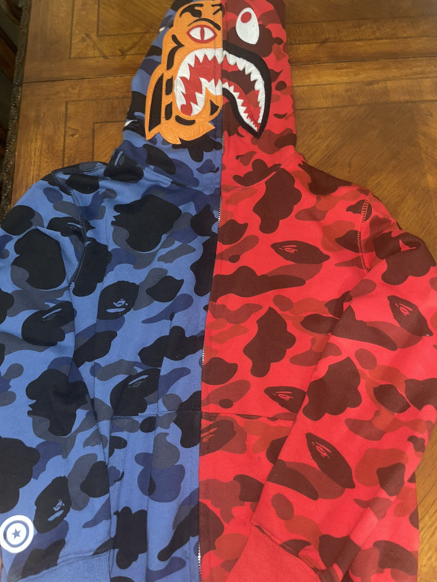 Red And Blue Bape Jacket Full Zip