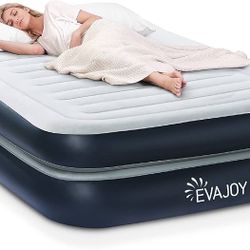 Evajoy Full Size Air Mattress with Built in Pump, 18'' Inflatable Luxury Double High Blow Up Mattress, Easy to Inflate/Quick Set Bed, Durable Portable