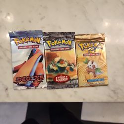 Pokemon Ex Deoxys Pack(2005) Pokemon Ex Sandstorm(2003) Pokemon Hidden Legends(2003)