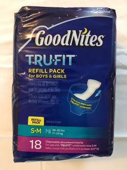 GoodNites TruFit Refill Pack of 18 - Small