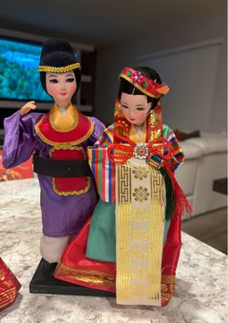 Vintage Asian wedding dolls