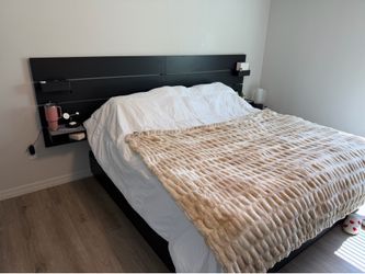 IKEA NORDLI King Bed Frame with Headboard & Drawers