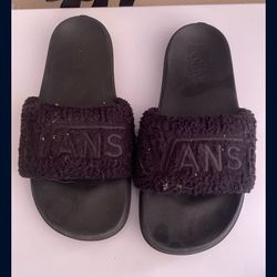 USA 10 EUR 41.0 Vans La Costa Sherpa Slide-On Sandal BLACK FUZZY HARD TO FIND NEW NEVER USED 