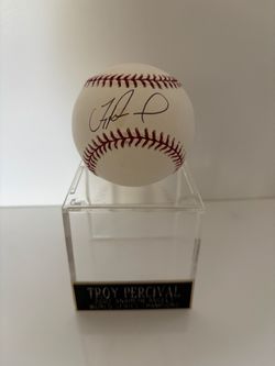 2002 Troy Percival Angels Autographed Baseball