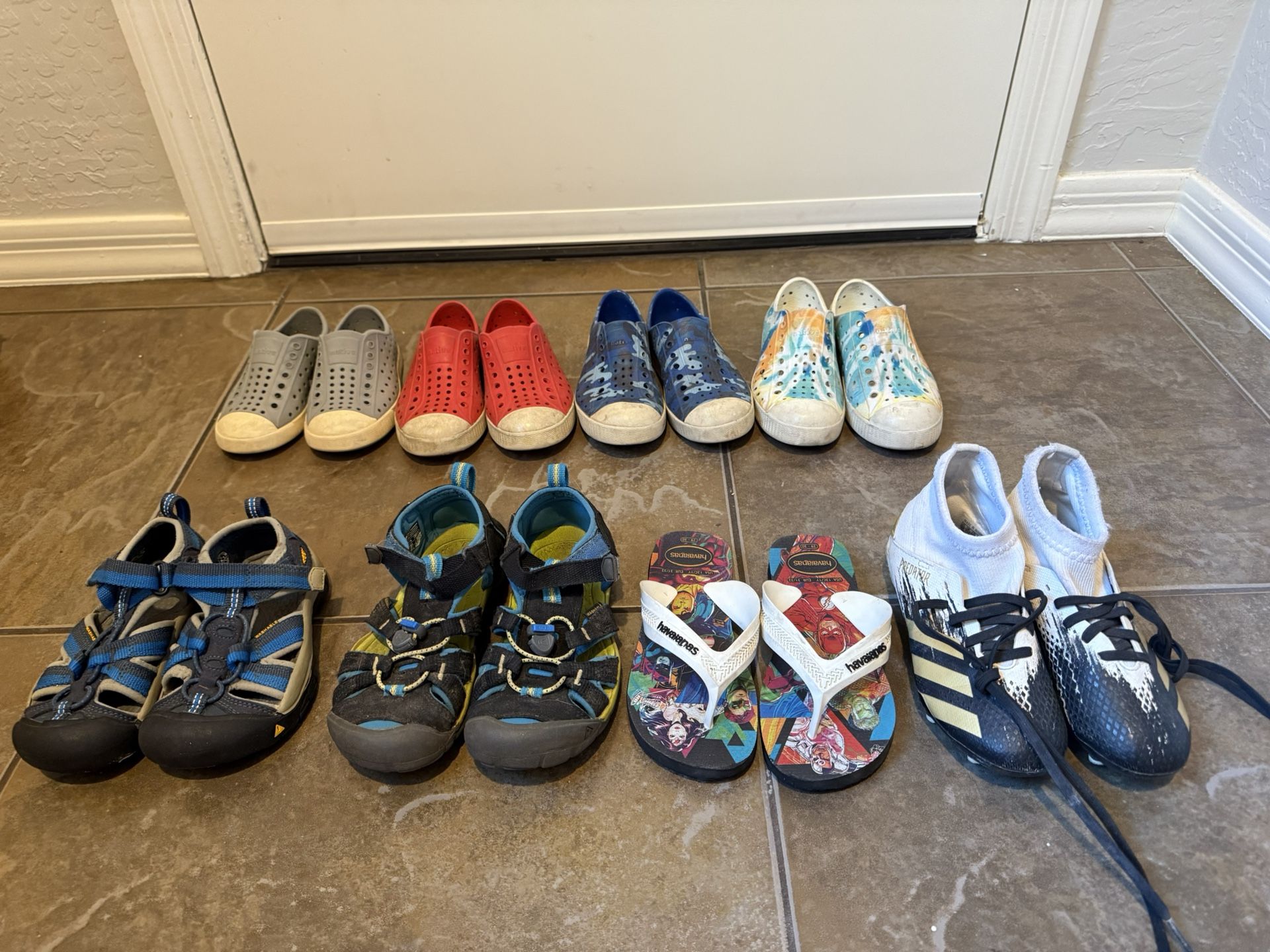 Boys Kids Shoes - Natives, Keens, Adidas Cleats, Havaianas Flip Flops