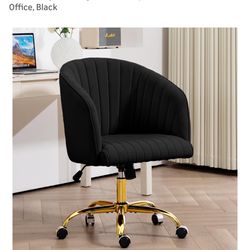 Stylish Black Velvet Office Chair