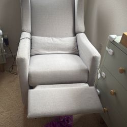 Babyletto Kiwi Grey Nursery Power Recliner in Eco-Performance Fabric