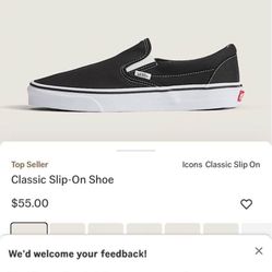 Black And White Classic Slip On Vans 